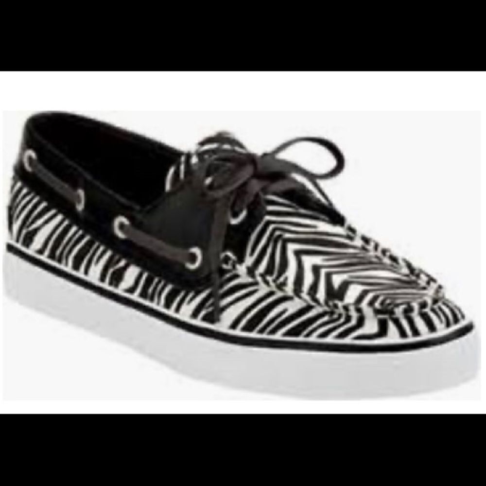 Sperry zebra print boat shoes size 7
